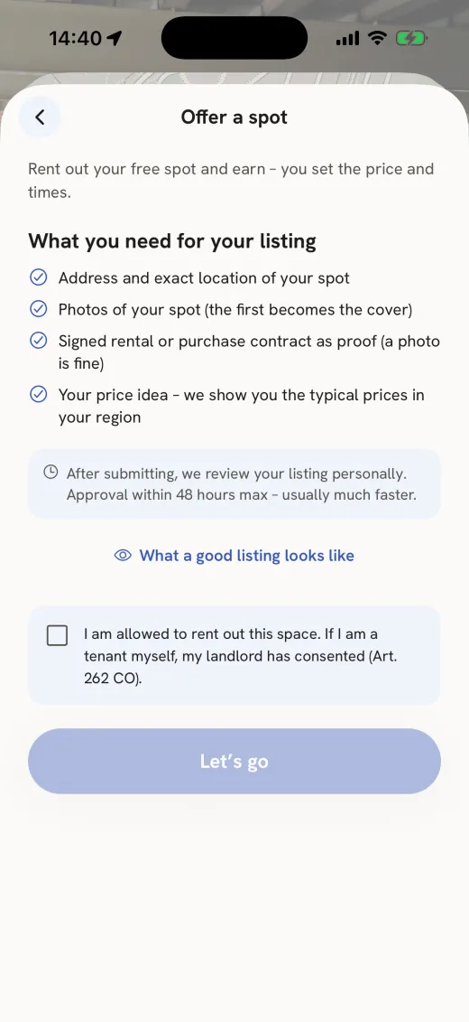 parkbro-App: List