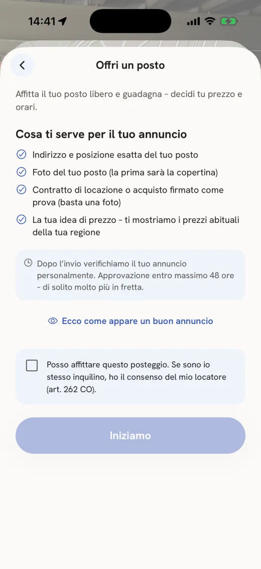 parkbro-App: Pubblicare